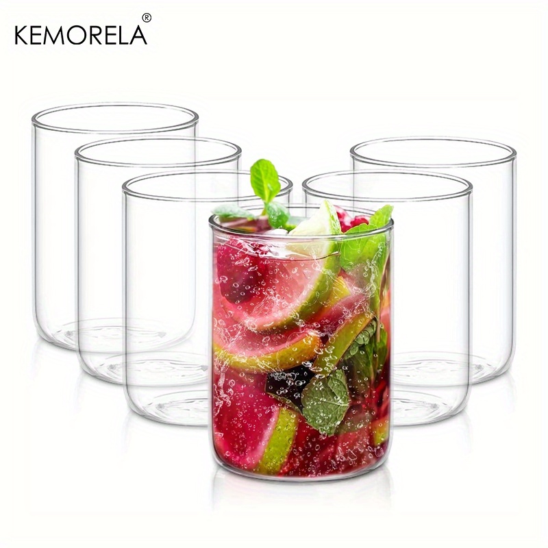 Drinking Glasses,High Borosilicate Heat Resistant Clear Glass Cup for Water,Juice,Beer,Drinks and Cocktails and Mixed Drinks, Size: One Size