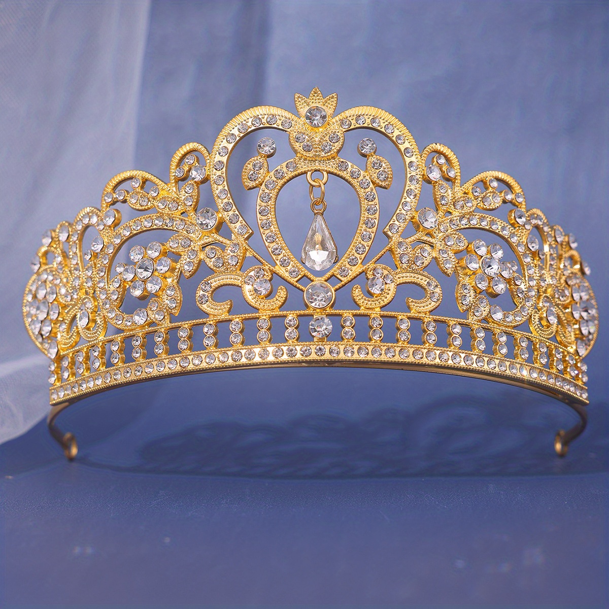 Metal Princess Crown Gold Tiara Crystal for Girls – Utsav Birthday Showroom