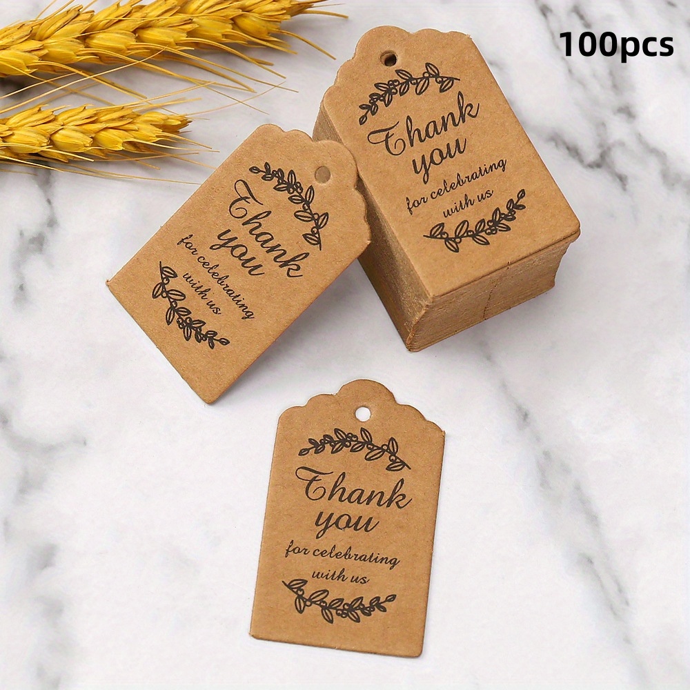 Vintage Kraft Paper Tags With Rope Happy Birthday Thank You - Temu