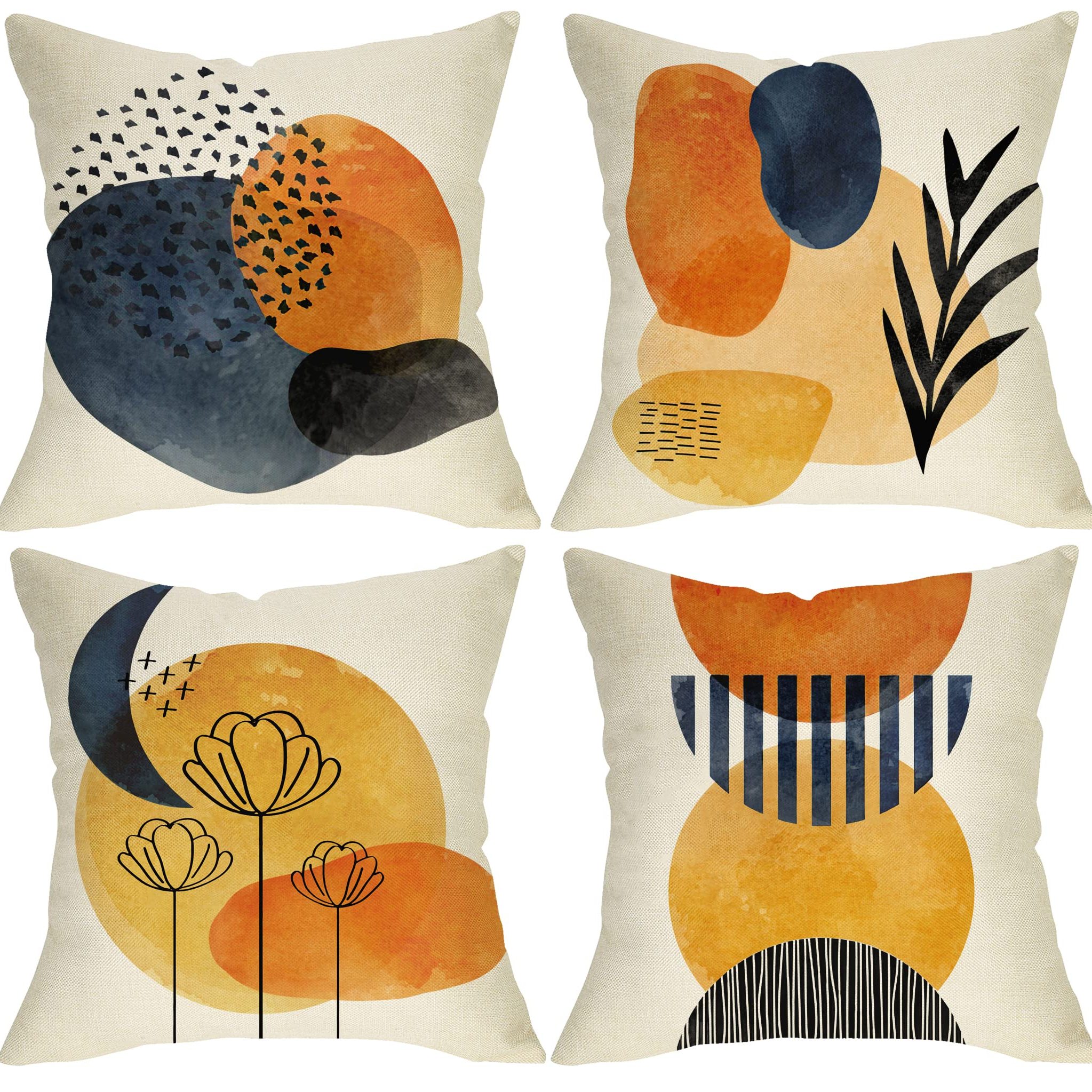 Light orange throw outlet pillows