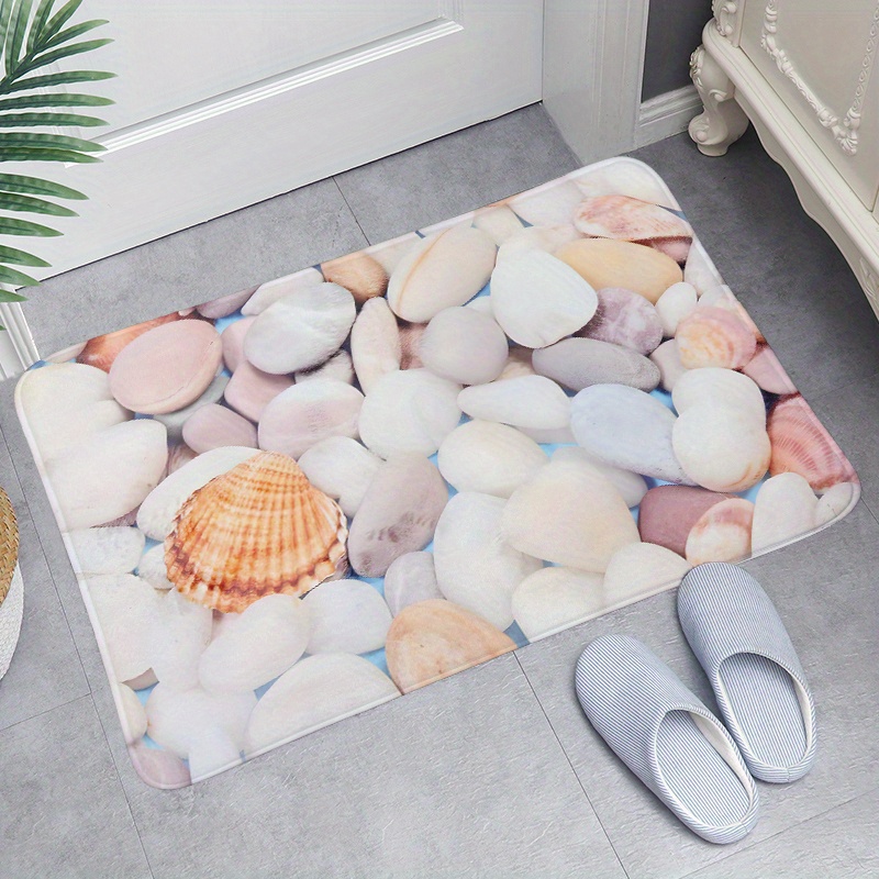 Cobblestone Patterned Bathroom Rug, 3d Big Feet Indoor Mat