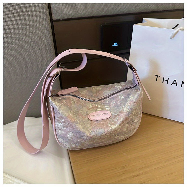 Floral Jacquard Crossbody Bag, Fairy Cute Shoulder Bag, Women's