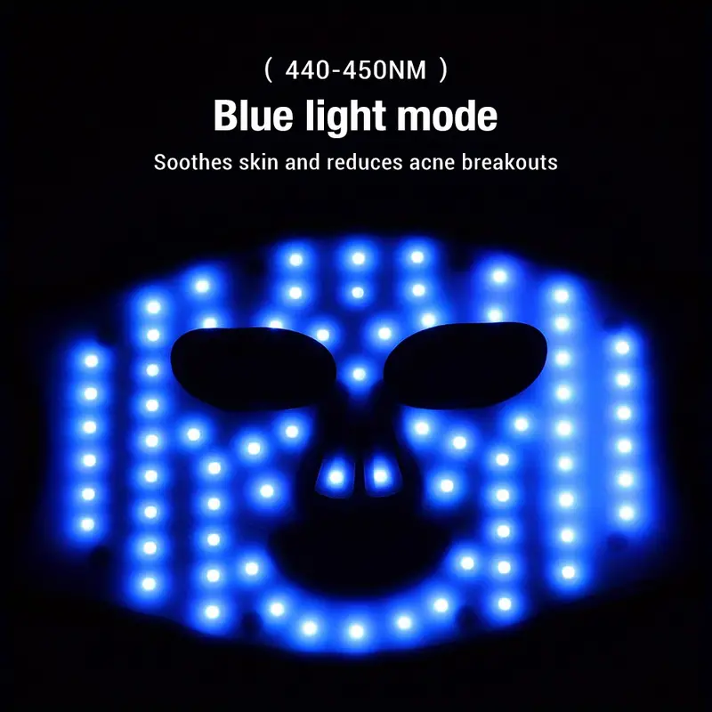 led photon beautuy mask instrument 4 modes 216 lamp beads intensive facial care blue red light for photon mask skin care mask for face and neck skin rejuvenation light therapy facial care mask details 6