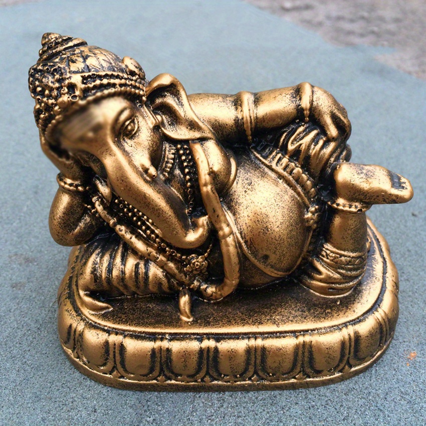 Figura de Buda Paz Oriental Buda de la Suerte en Elefante Efecto Madera
