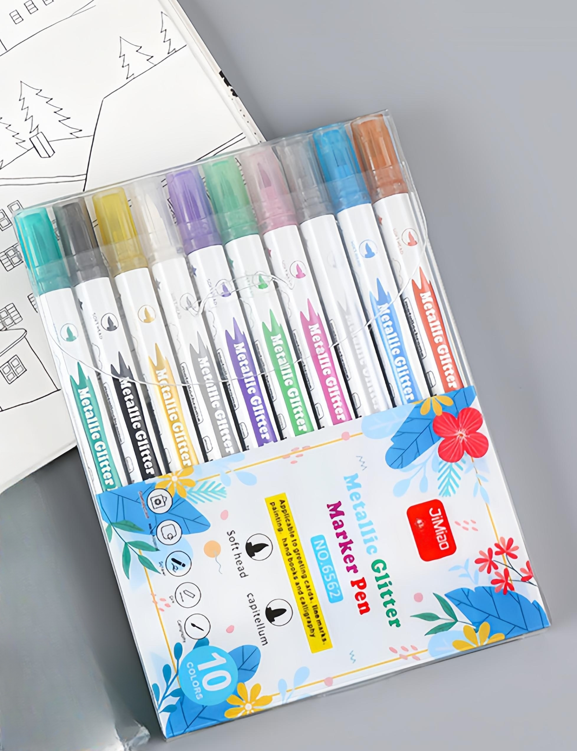 Metallic Color Series Double headed Painting Pen Marker Pen Temu