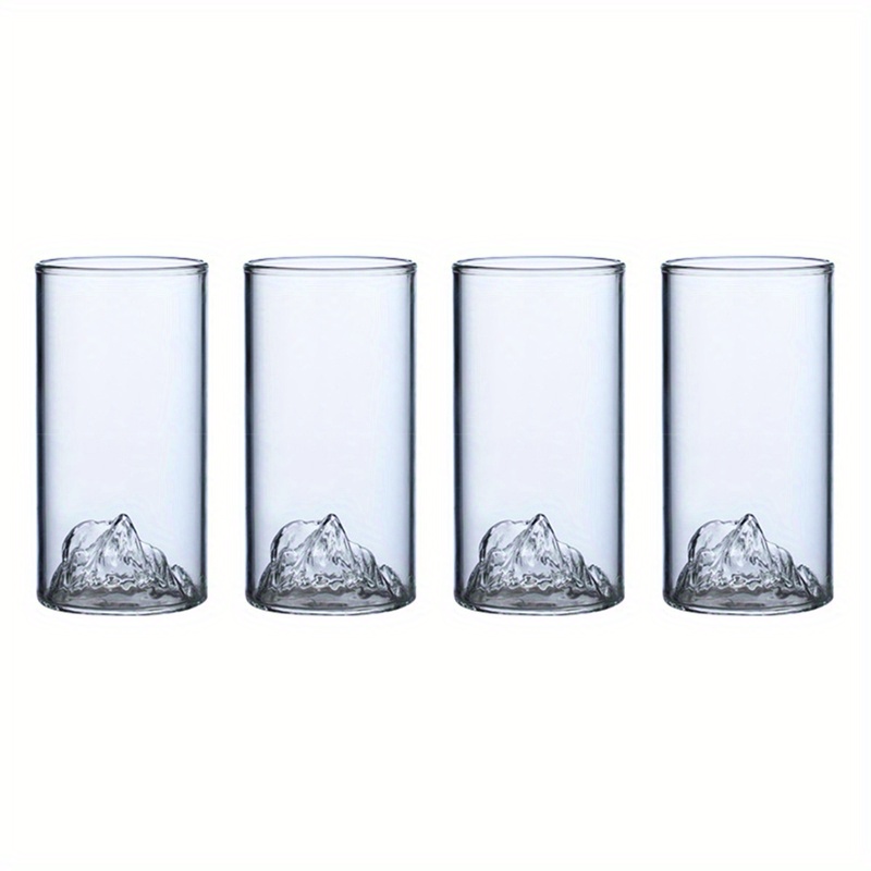 Mountain Glass With Wooden Holder, Heat-resistant Glass, Suitable For  Birthday, Christmas, Halloween, Etc., Coffee Cup, Smoothie Cup, Ice Beer,  Drinking Cup Of Tea And Juice, Safe Use Of Microwave Oven, Reusable,  Kitchen