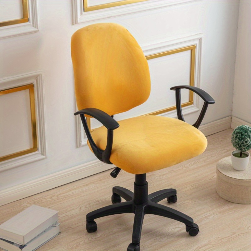 2pcs Housse De Chaise De Bureau En Peluche Épaissie Couleur - Temu  Switzerland