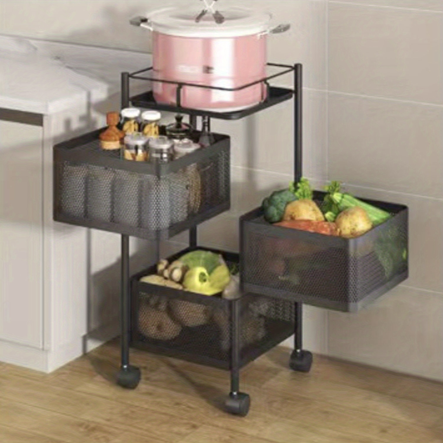 Rotatable Storage Rack Multi functional Floor mounted - Temu