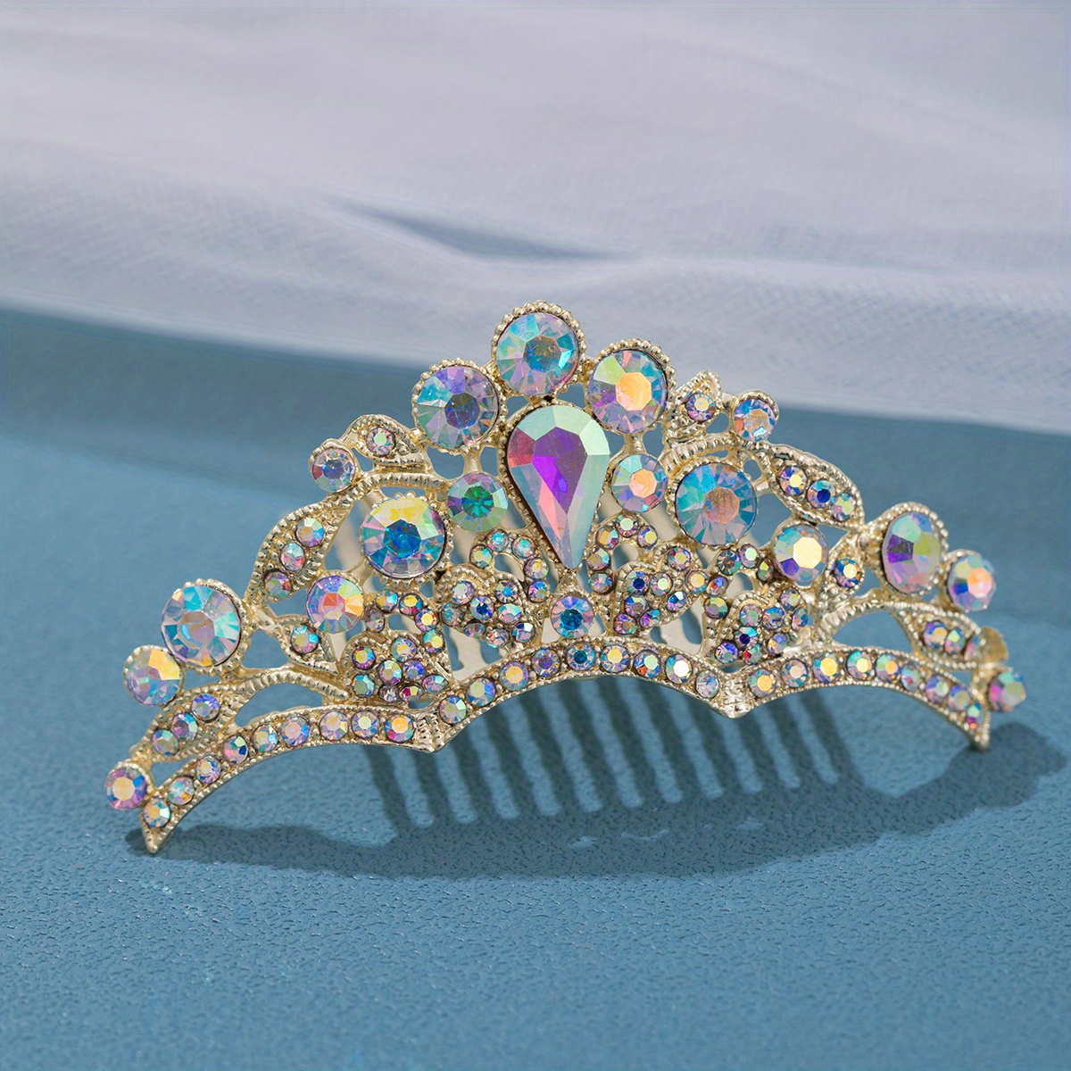 Mini Rhinestone Crown, Girl Hair Clip, Hair Pins, Princess Crown Insert Comb, Birthday Party Crown Hairstyle Decoration Hair Accessories,Temu