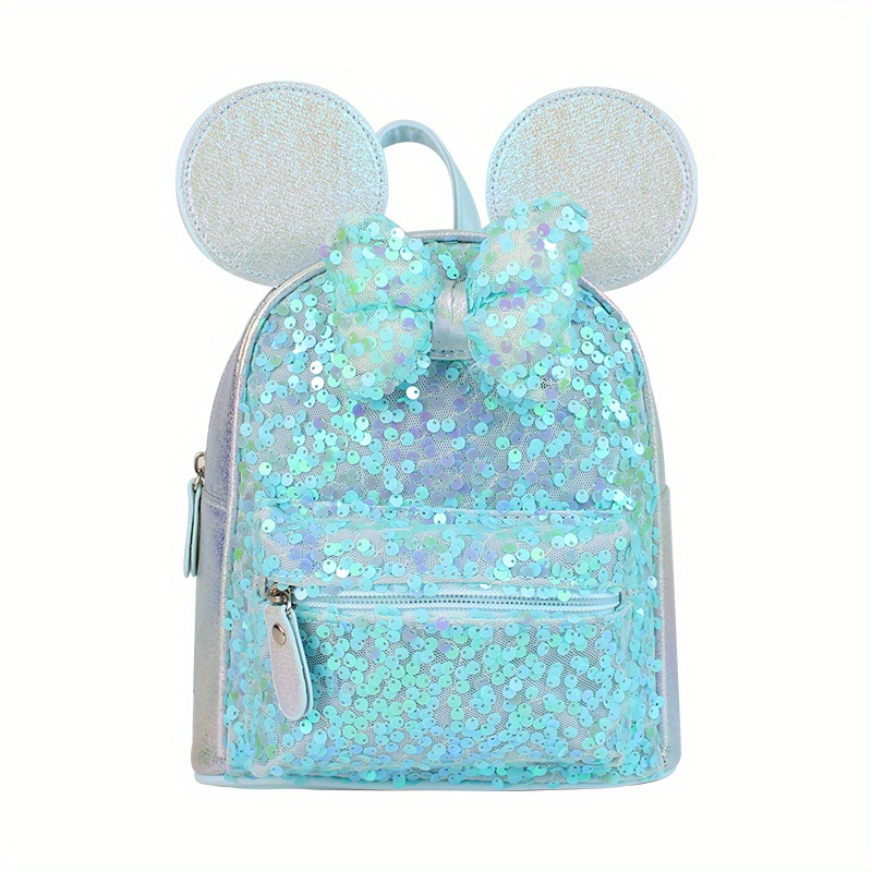 Kids Mouse Ear Sequin Butterfly Knot Backpack For Girls Boys