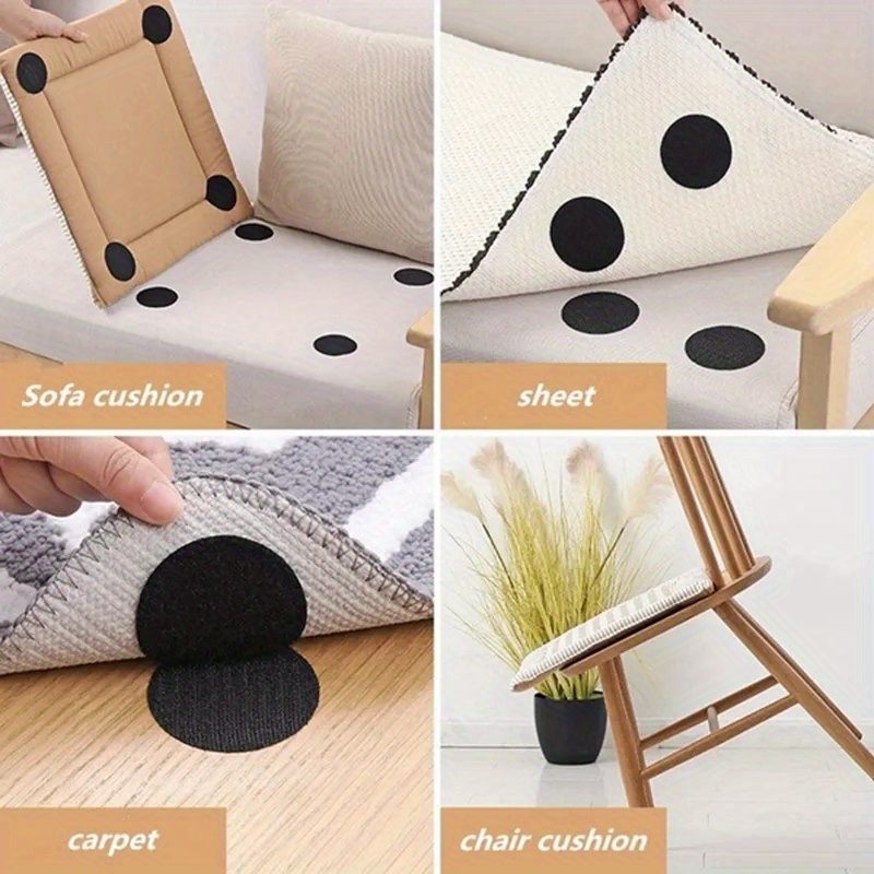 5pcs Anti-slip Hook-and-loop Fastener Carpet Sticker, White Round Bed Sheet  Fixer, For Home