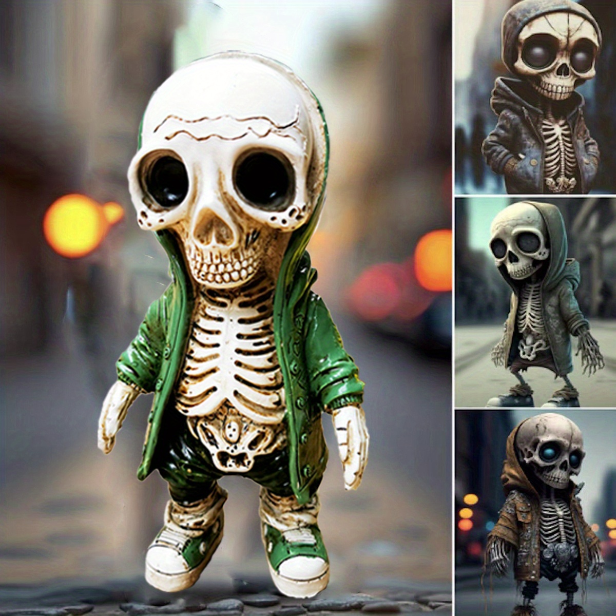 1 Paar Halloween Zombie Zwerge Skelett Figur Statue - Temu Germany