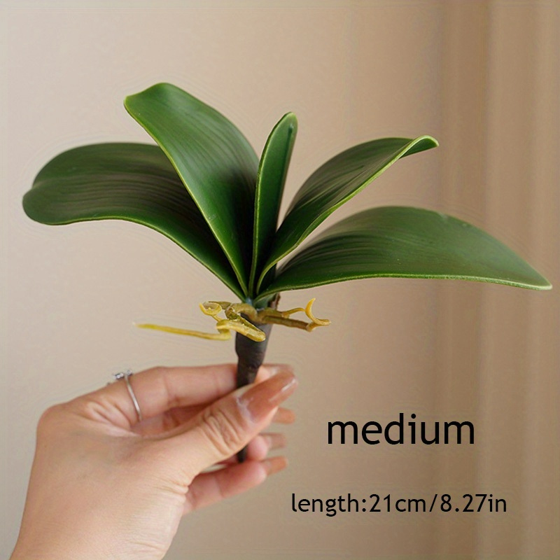 Image of 1pc Large Artificial Orchid Leaves, Resin Phalaenopsis Plant Accents, Mesh For Wedding And Engagement Floral Arrangements