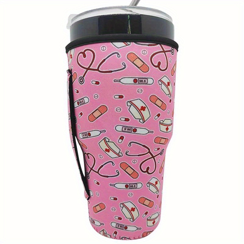 Colorful Neoprene Cup Sleeve With Handle - Heat Resistant