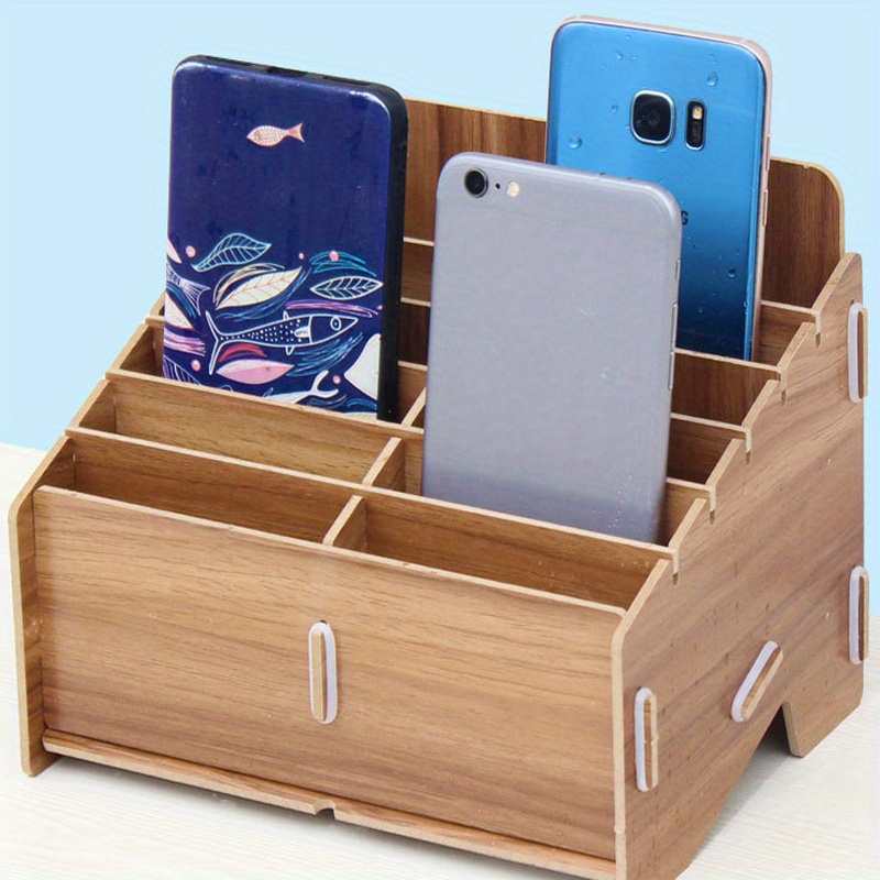 Mini Storage Cabinet With Mobile Phone Stand Compartments - Temu