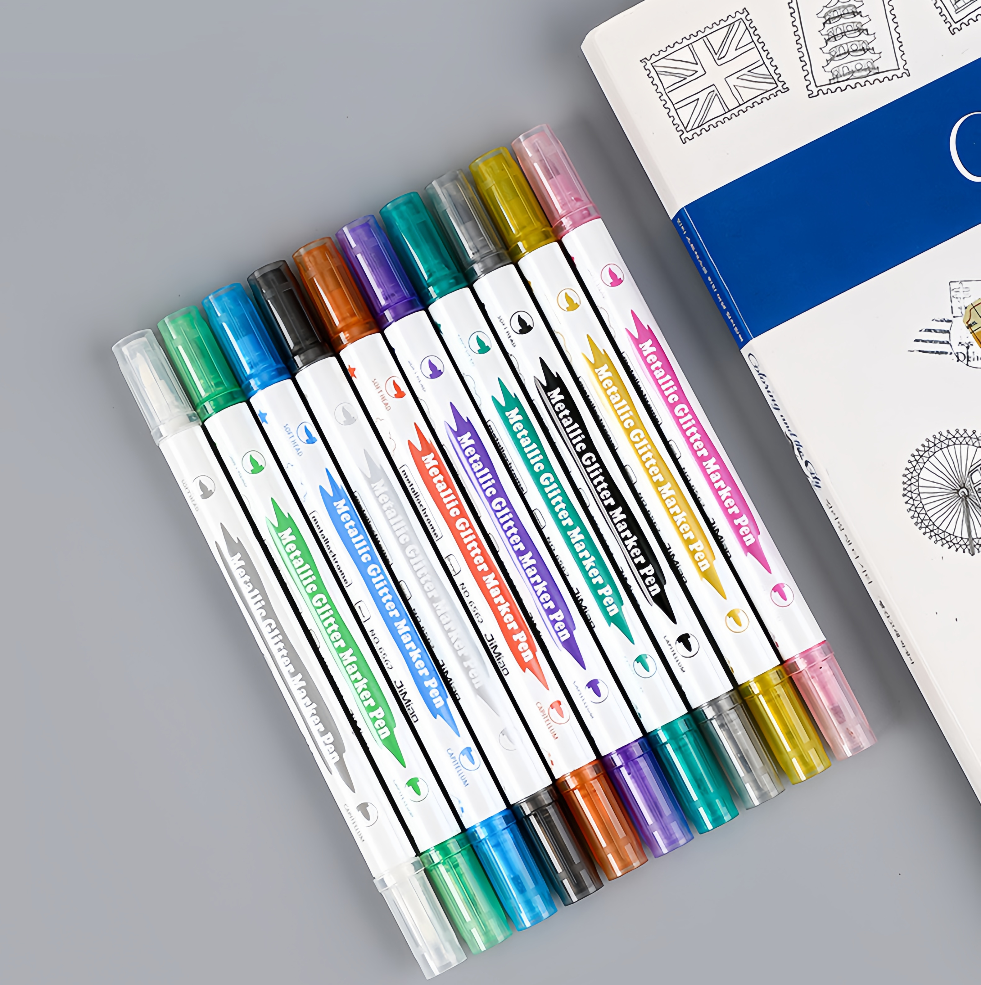 Metallic Color Series Double headed Painting Pen Marker Pen Temu