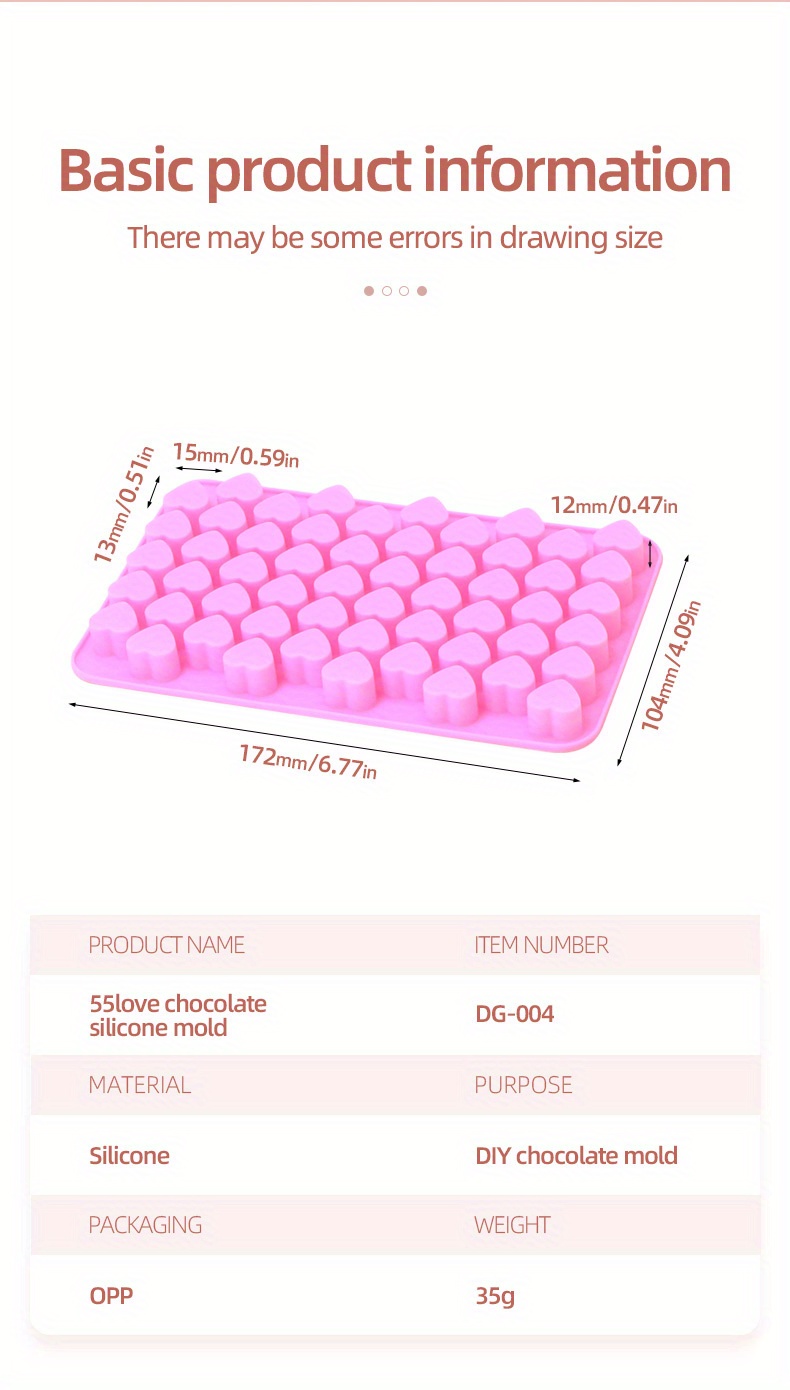 1pc mini gummy molds 55 518   heart silicone candy molds heart   trays great for gummies ice   jelly details 6