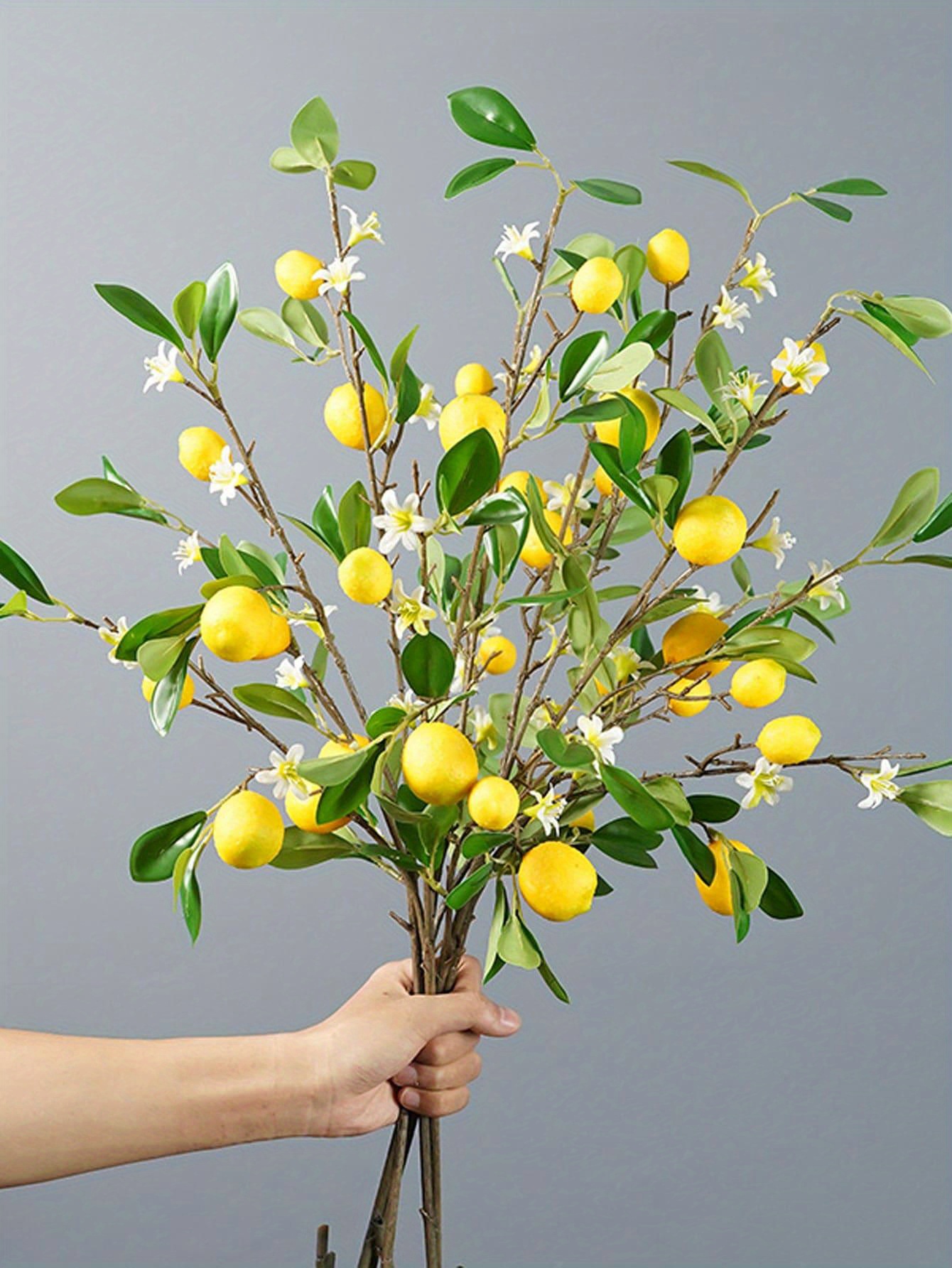 TRECCIA LIMONI FRUTTA FINTA ARTIFICIALE COMPOSIZIONE BANCO LIMONE AGRUMI