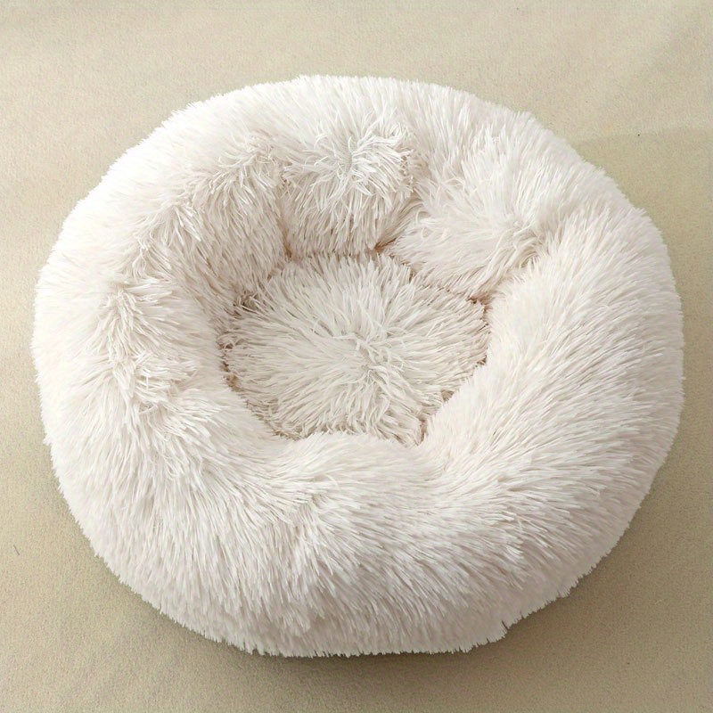 Cozy Plush Round Dog Bed Cats Small Dogs Winter Warmth - Temu