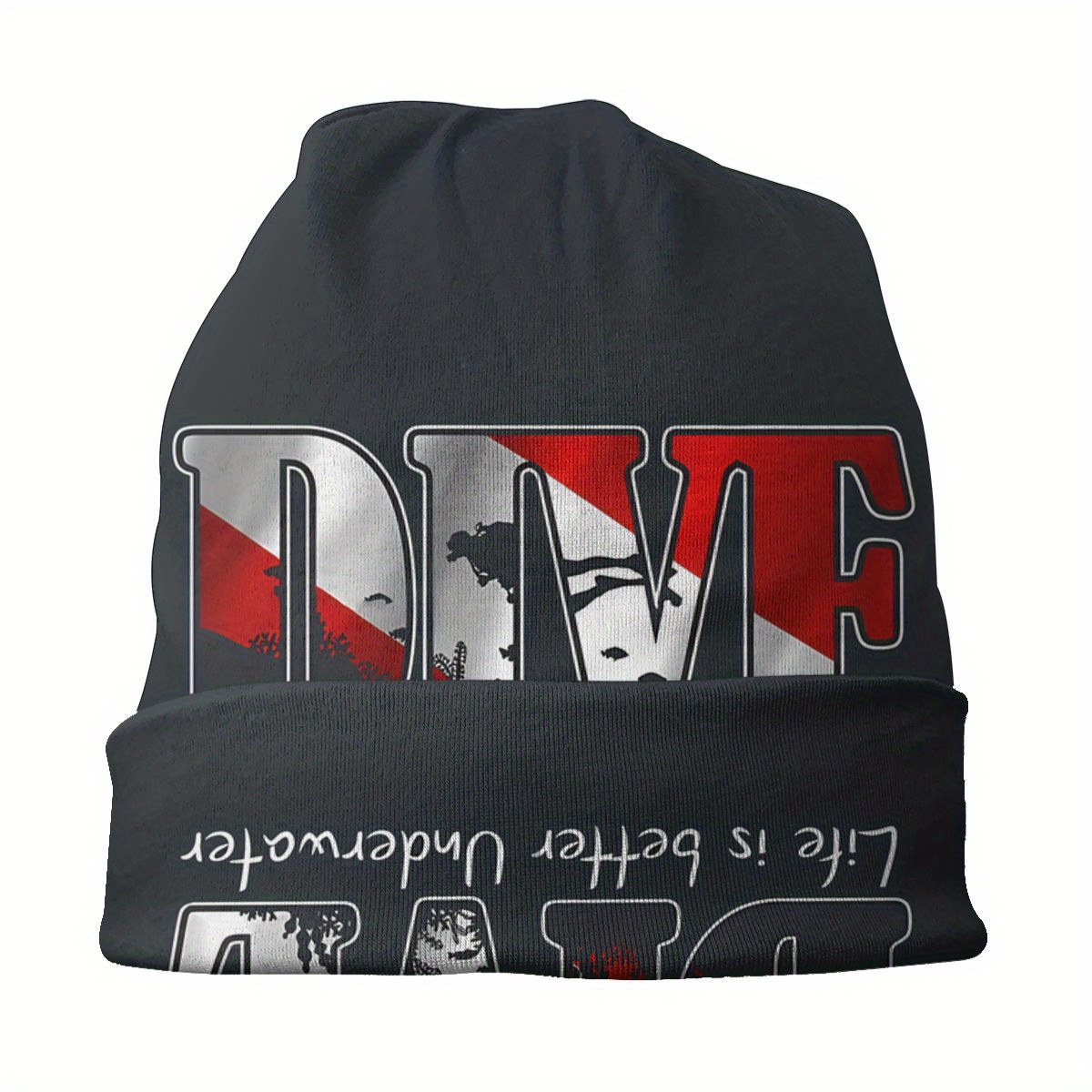 1pc Retro Brimless Hat With Deep Sea Dive Diving Diver Pattern And