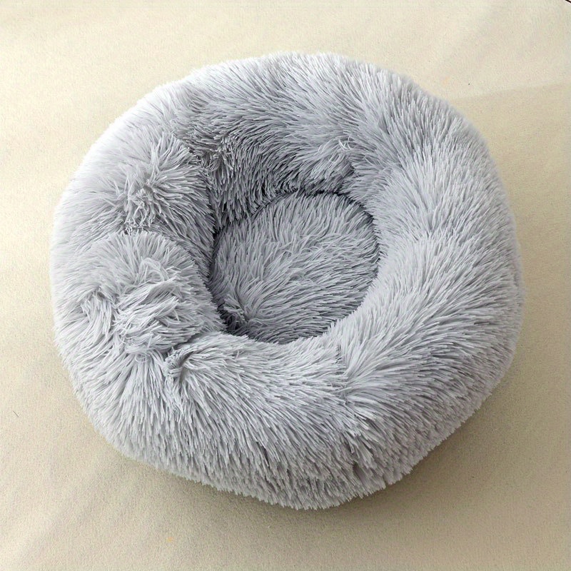 Cozy Plush Round Dog Bed Cats Small Dogs Winter Warmth - Temu