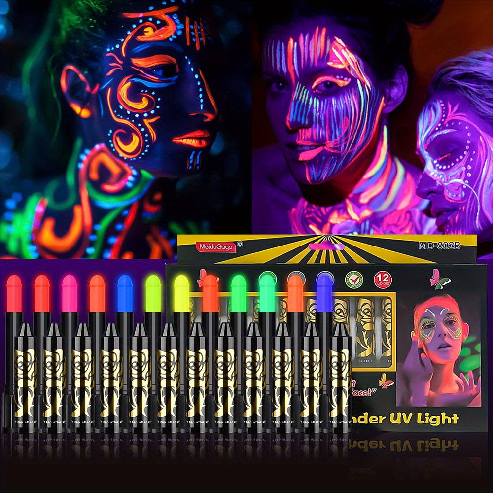 Glow in the dark Paint With 12 Bright Colors Black Light - Temu Germany