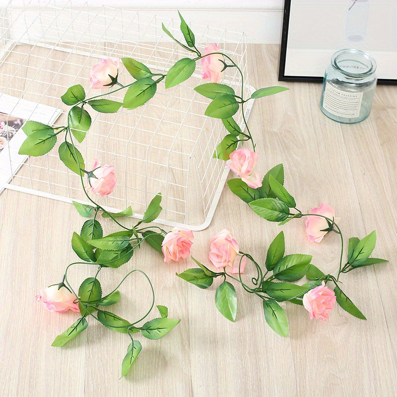 Artificial Rose Vine Flowers With Green Leaves Fake Silk Rose Hanging Vine  Flowers Garland Ivy Plants For Home Wedding Party Garden Wall Decoration  (champagne) - Temu