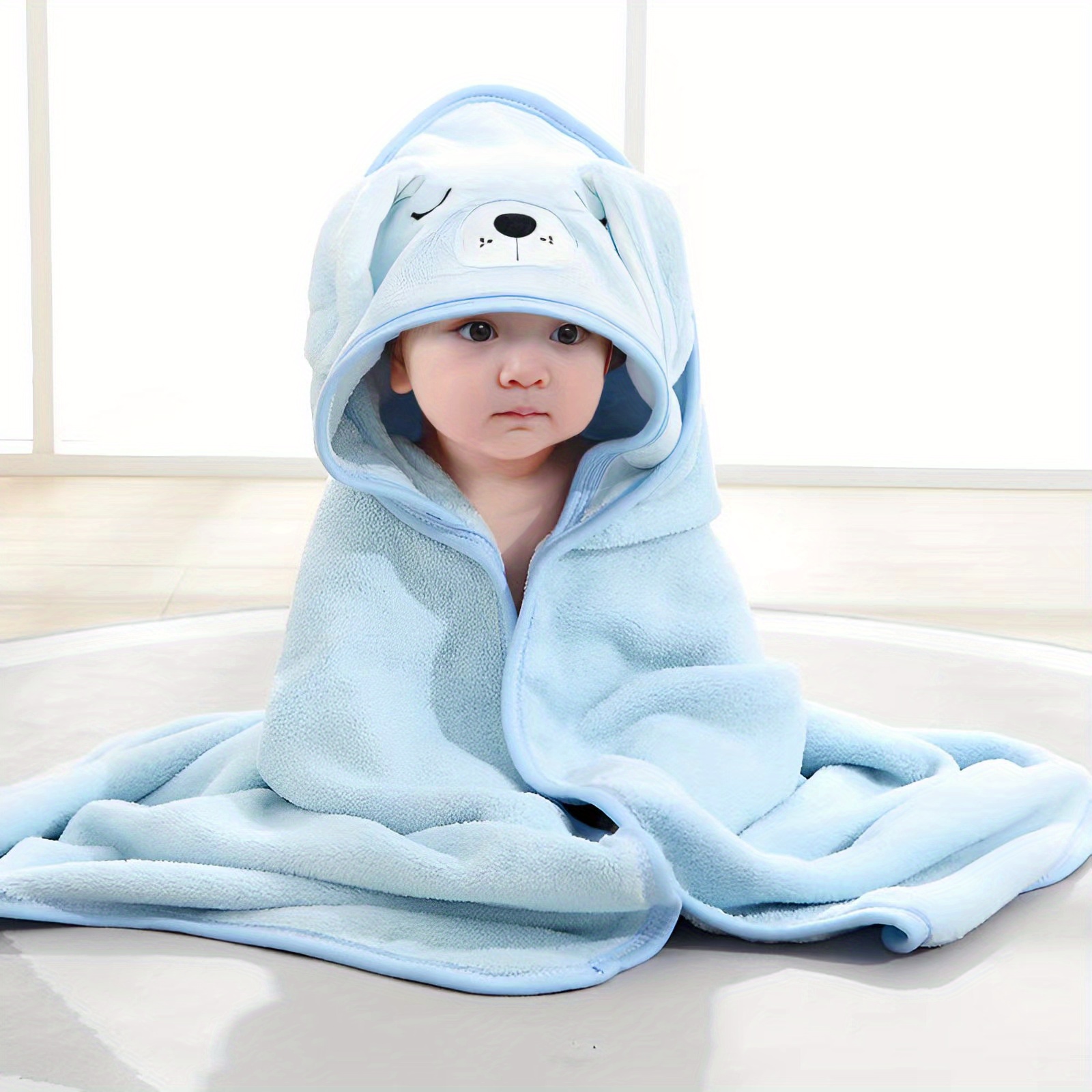 1pc ultra soft hooded bath towels for kids cute cartoon animal design     ideal gift for christmas halloween childrens day details 6