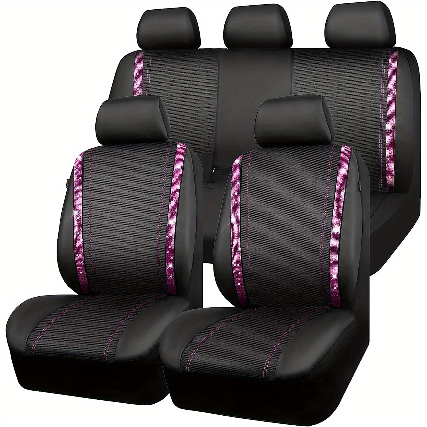 Fundas Asiento Coche Juego Rosa Mujeres Compatible - Temu