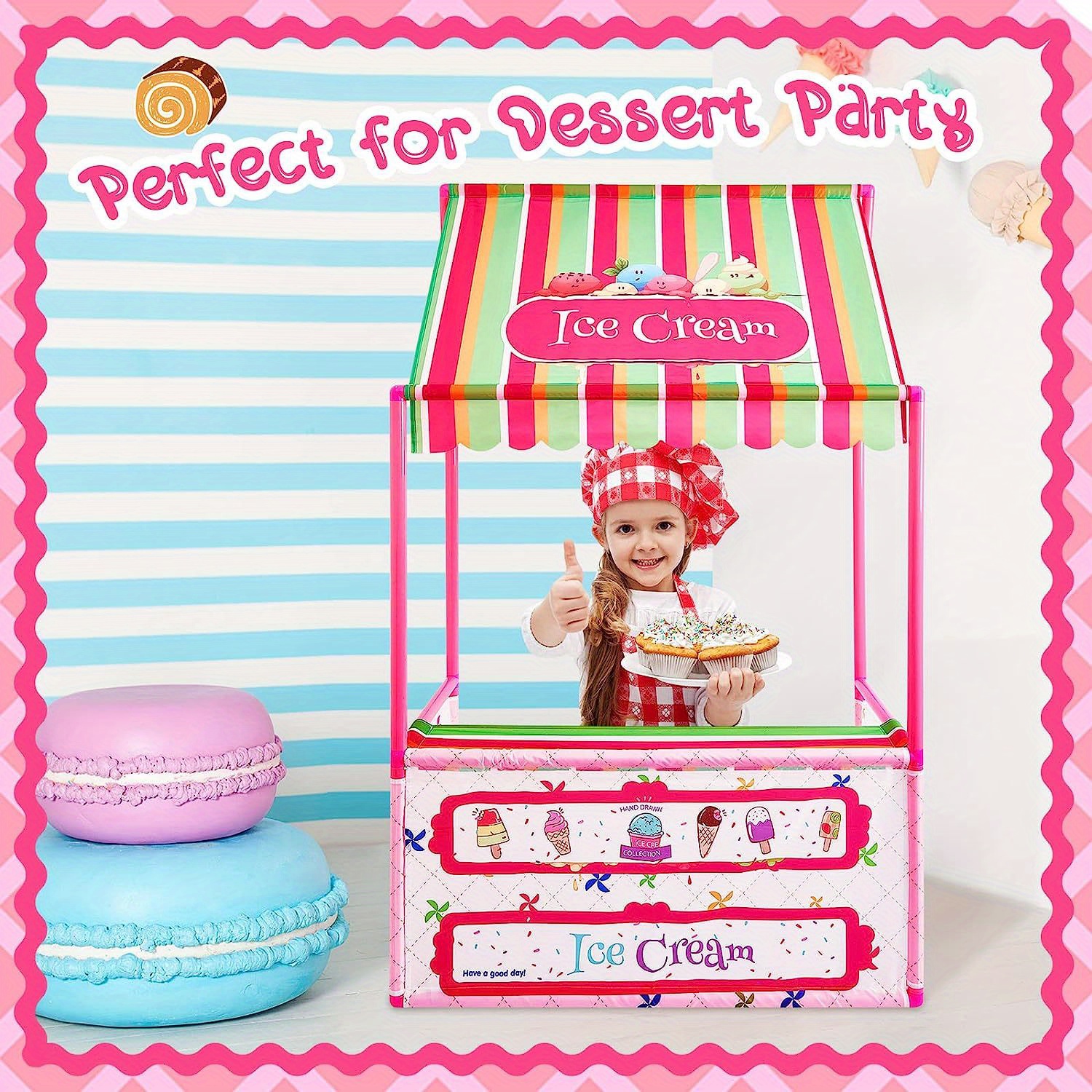 Play Day Ice Cream Cart for Kids for Indoor & Outdoor Play