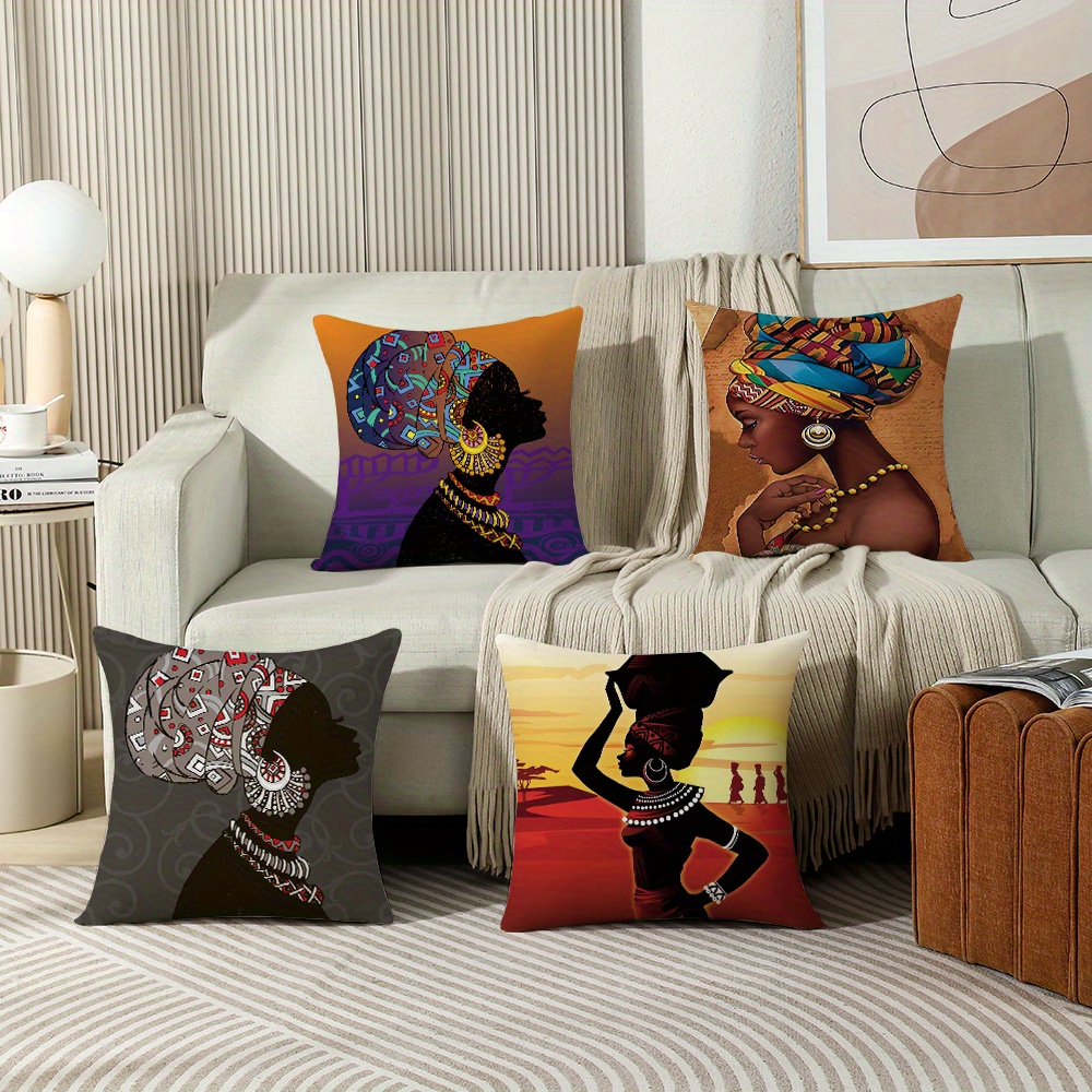 African Pillow Cover Girls Black Queen Temu