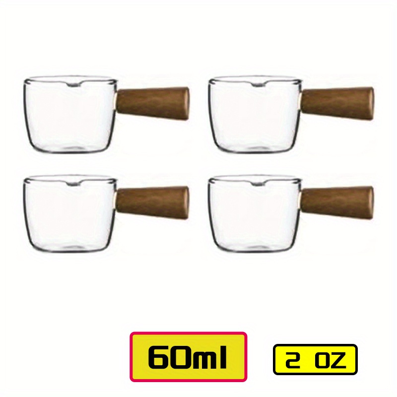 Wooden Handle Glass Small Milk Cup Concentrated Coffee Glass Temu New