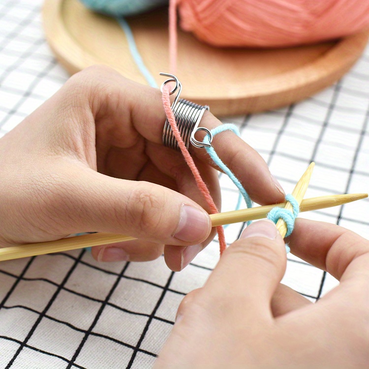 2 Pack Crochet Finger Ring Adjust Crochet Tension Ring Open Yarn Gu