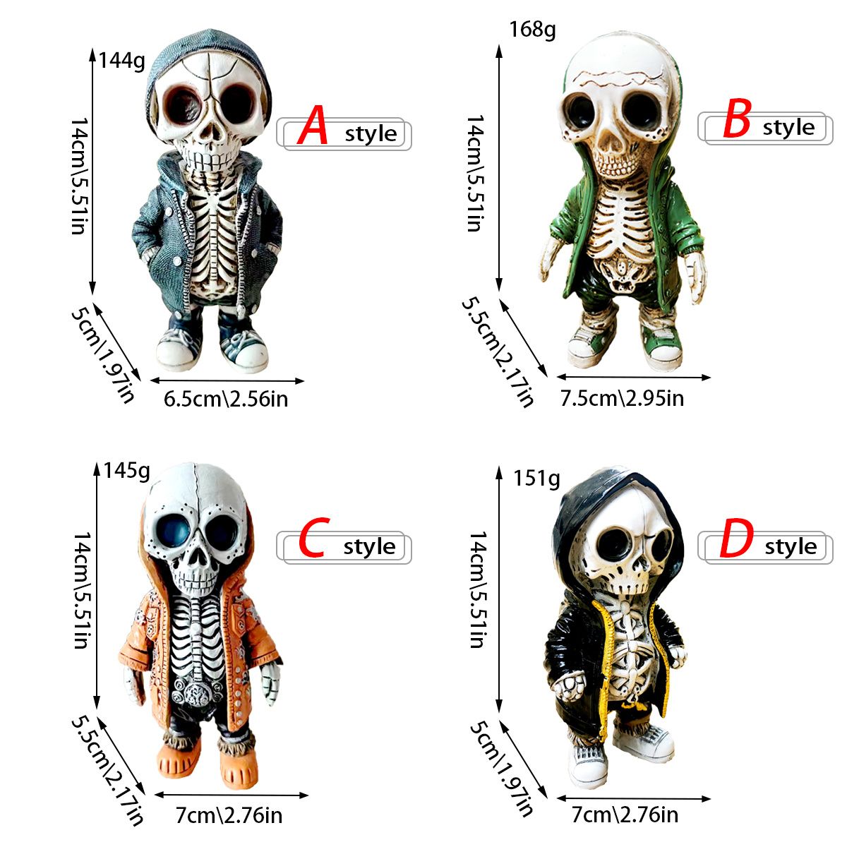 Zceplem 2 Pcs Halloween-Schädel-Lampe, Leuchtende Totenkopf-Statue  Halloween-LED-Dekoration