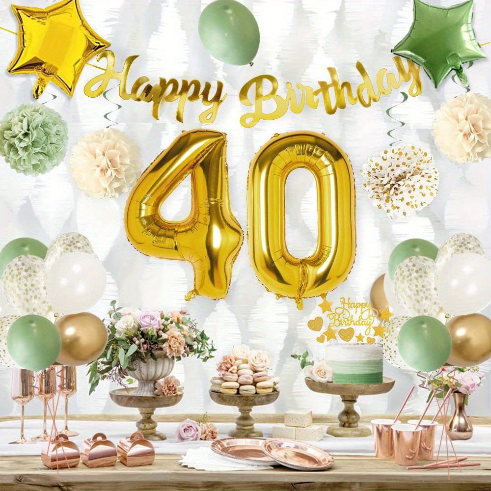 Globos 40 Cumpleaños Mujer, 30 Años Decoracion Cumpleaños, Decoracion 40  Cumpleaños Globes Beige con Pancarta Feliz Manteles para 40 Años Decoración  de Fiesta de Cumpleaños Mujer : : Hogar y cocina