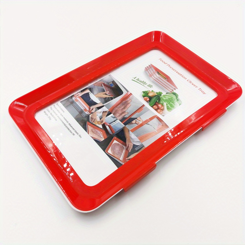 Food Plastic Preservation Tray,Stackable Food Tray Reusable Creative Food  Preservation Tray for Food Preservation 2 Pack: Container Sets