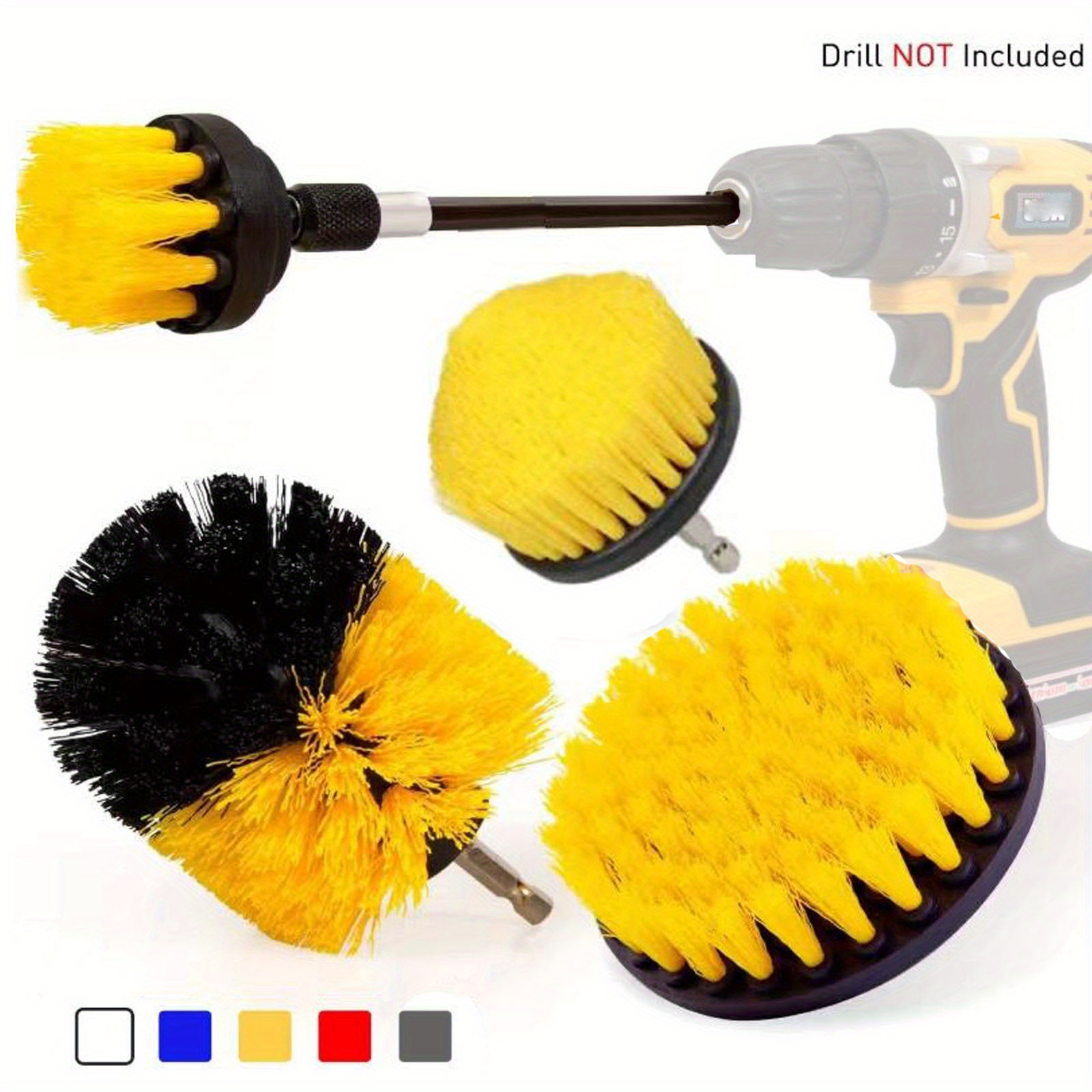 Tile Grout Power Scrubber Electric Drills Brush Rotary Round Tub Cleaner