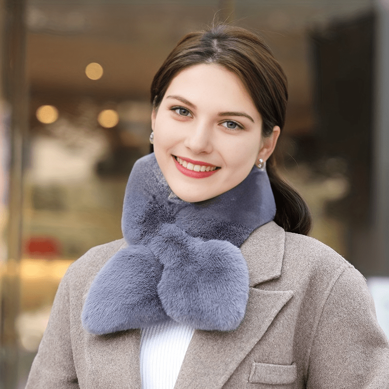 Neck Scarf Autumn And Winter Warm Imitation Rabbit Fur Neck Scarf Thicken  Plush Collar Neck Wrap Scarves - Temu