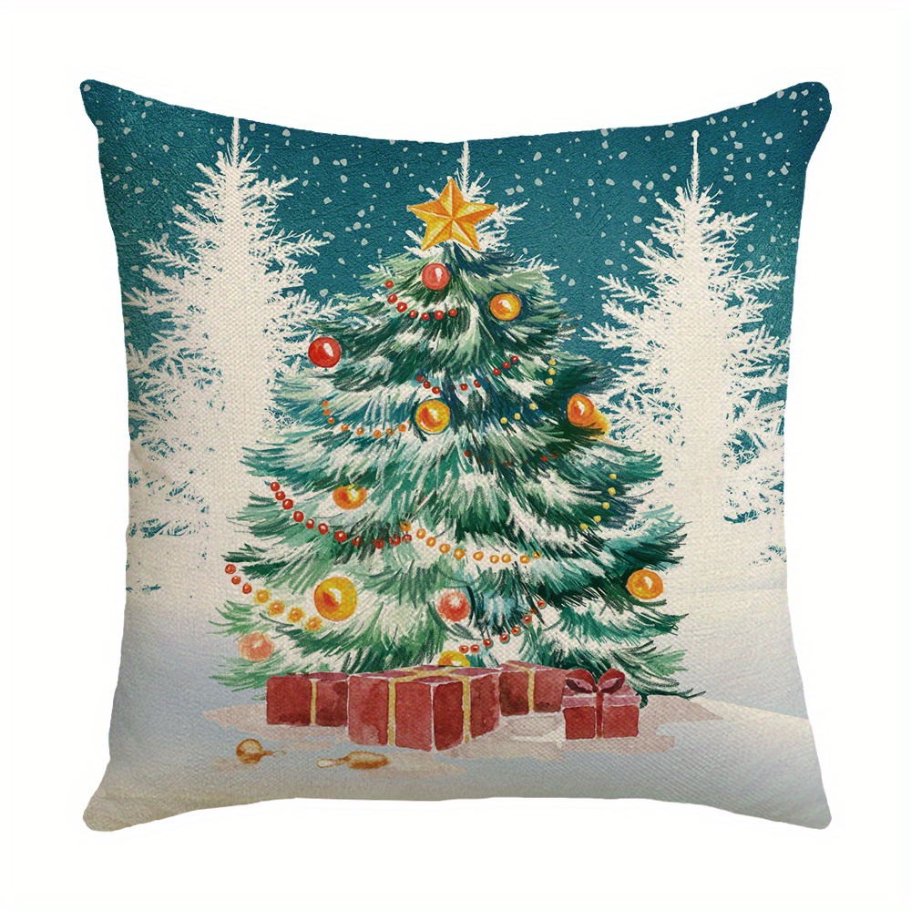 Christmas Snowman Truck Elf Christmas Tree Decor Throw Pillow Cover, Winter  Holiday Cushion Cover Decoration For Home Sofa Sofa Bed (pillow Insert Not  Included) - Temu