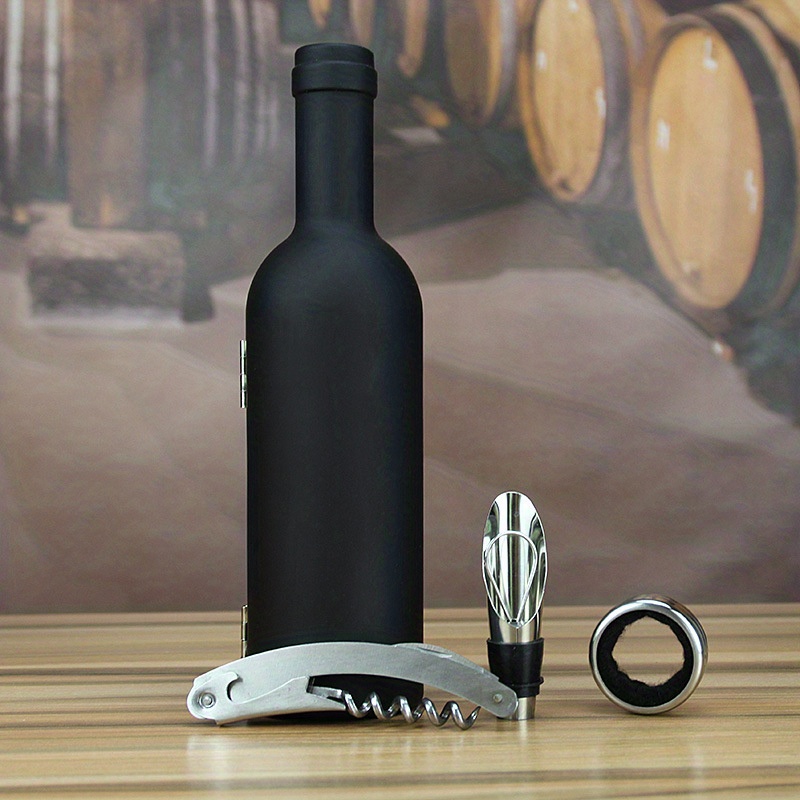 Set di cavatappi apribottiglie per bottiglie di vino - con taglierina a  lamina, vite extra per tappo vino, anello antigoccia, decanter