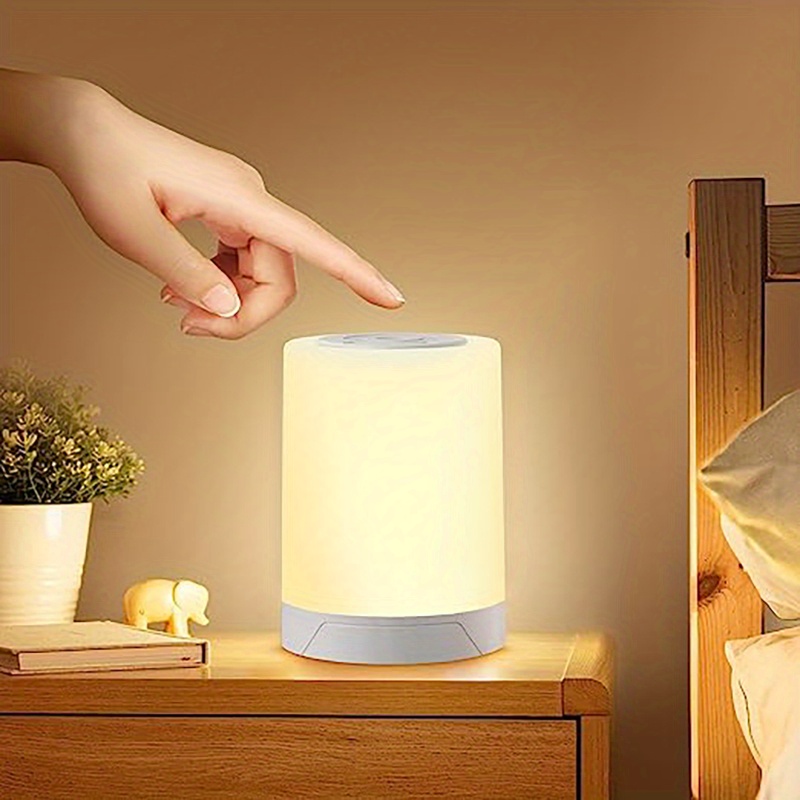 1pc Adjustable LED Bedside Lamp With USB Rechargeable Wooden Design - Mini  Touch Lamp - 10 Colors And 4 Modes - Perfect For Bedroom And Desk Use
