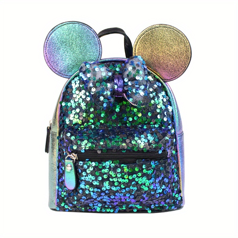 Kids Mouse Ear Sequin Butterfly Knot Backpack For Girls Boys