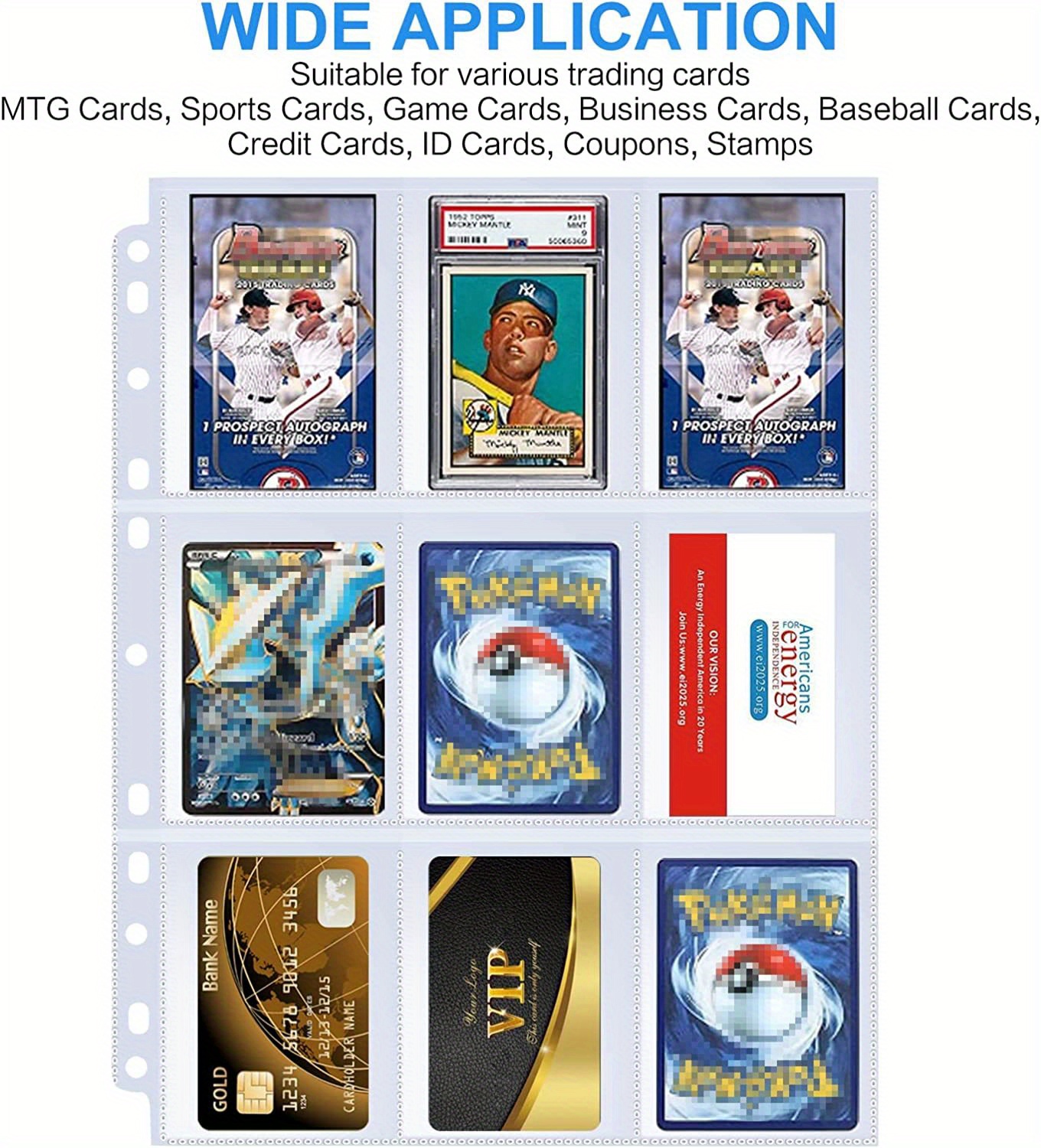 18 Pockets Card Sleeve Binder Baseball Card Sleeve Temu Australia