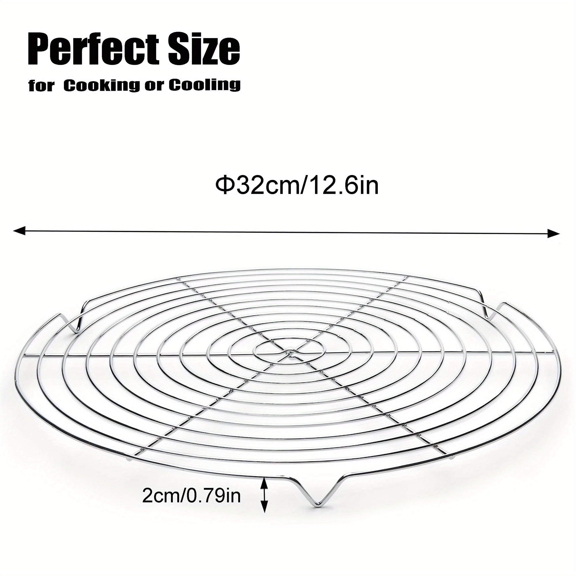 32cm Multi-Purpose Round Metal Wire Steaming Cooling Barbecue Net