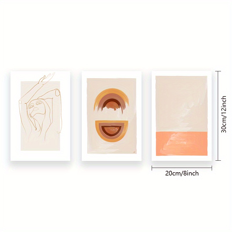 Abstract Burnt Orange Wall Art Prints, Terracotta Rainbow Minimalist ...