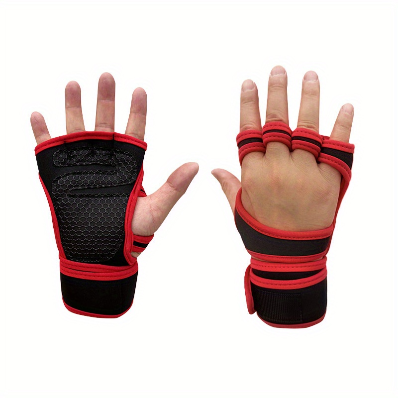 Unisex Fingerless Gloves: Perfect for Weightlifting, Gym Workout,  Bodybuilding & Dumbbell Training - With Hook & Loop Fastener