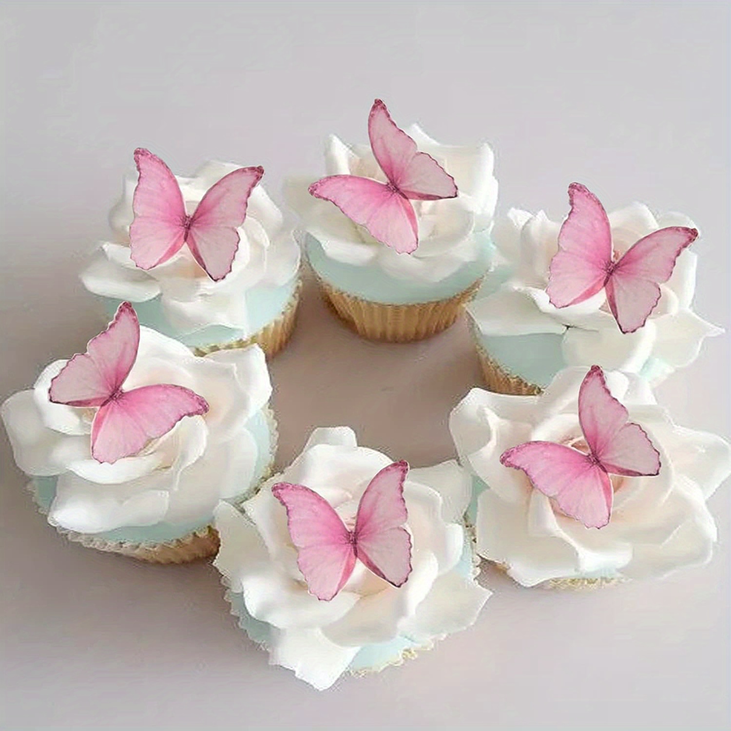 Catelves 72 torte decorative a forma di farfalle, carta di riso  commestibile, decorazione per torte, decorazione per torte, farfalle,  cupcake