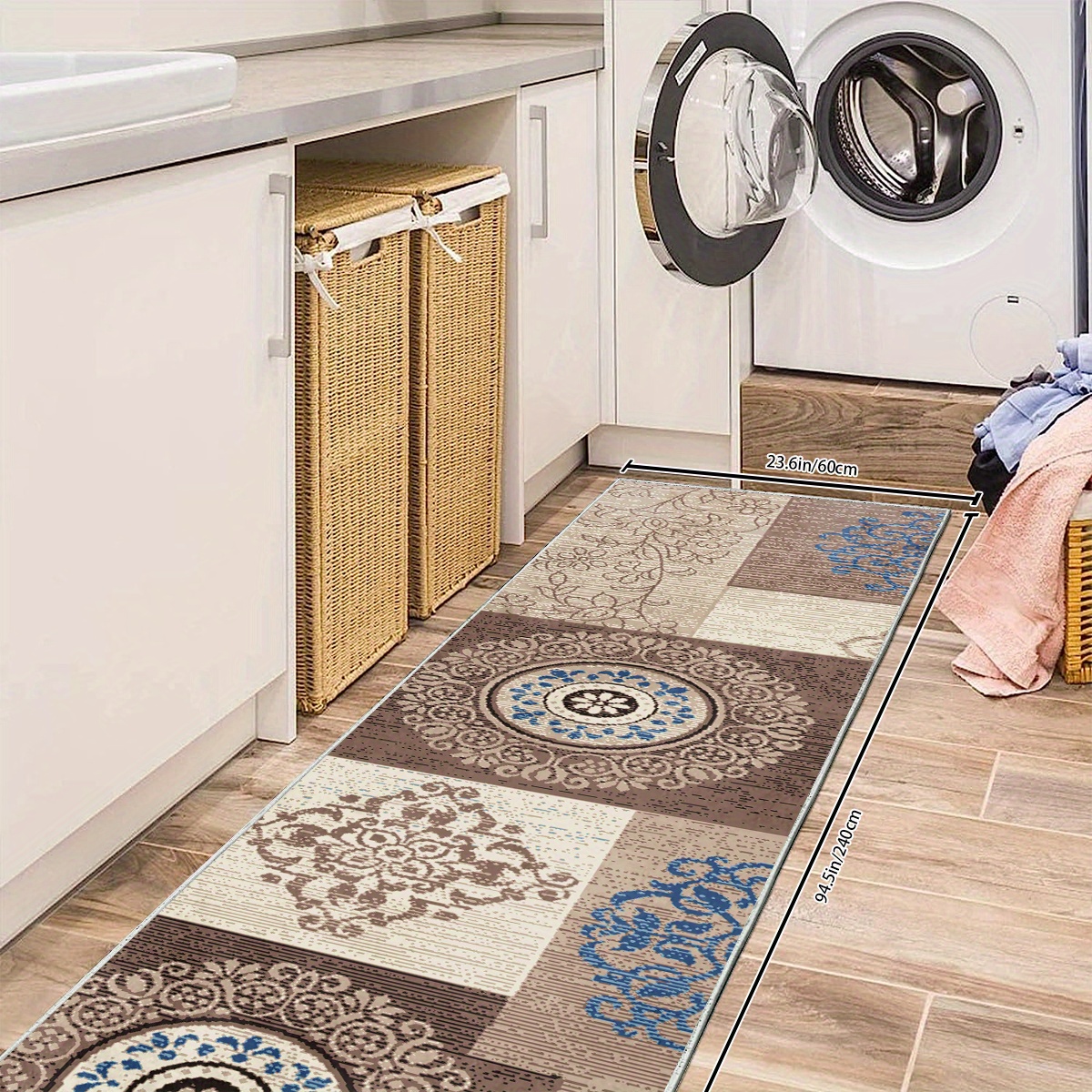 Geometric Runner Rugs Soft Laundry Room Rug Long Anti - Temu