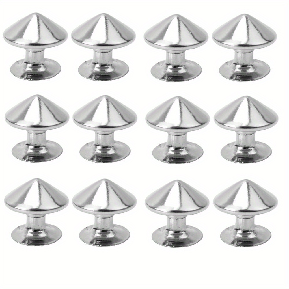 Image of 100pcs/lot 10mm Diy Punk Rock Silvery Studs Rivets Spikes For Clothes Shoes Bags Decoration Leathercraft
