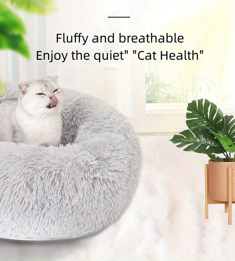 Cozy Plush Round Dog Bed Cats Small Dogs Winter Warmth Temu